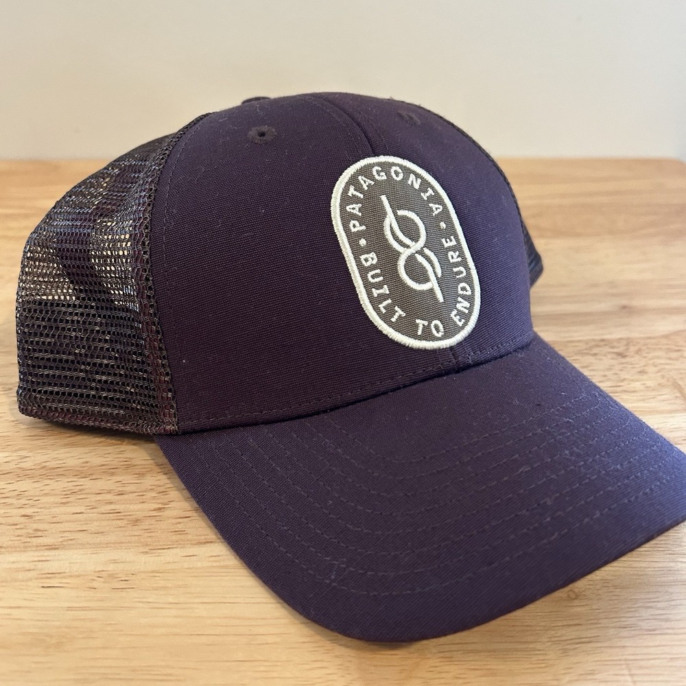 Patagonia Men's Trucker Hat "built To‎ Endure" Plum